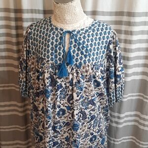 Knox Rose Blue and White Floral Sundress